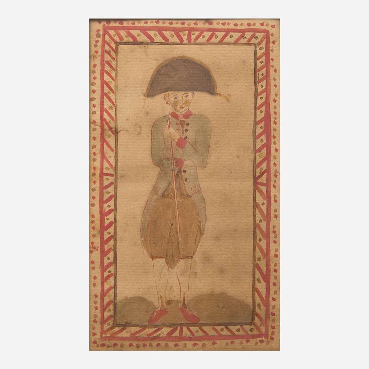 American School 19th century Two Portraits: A Standing Soldier and General Andrew Jackson