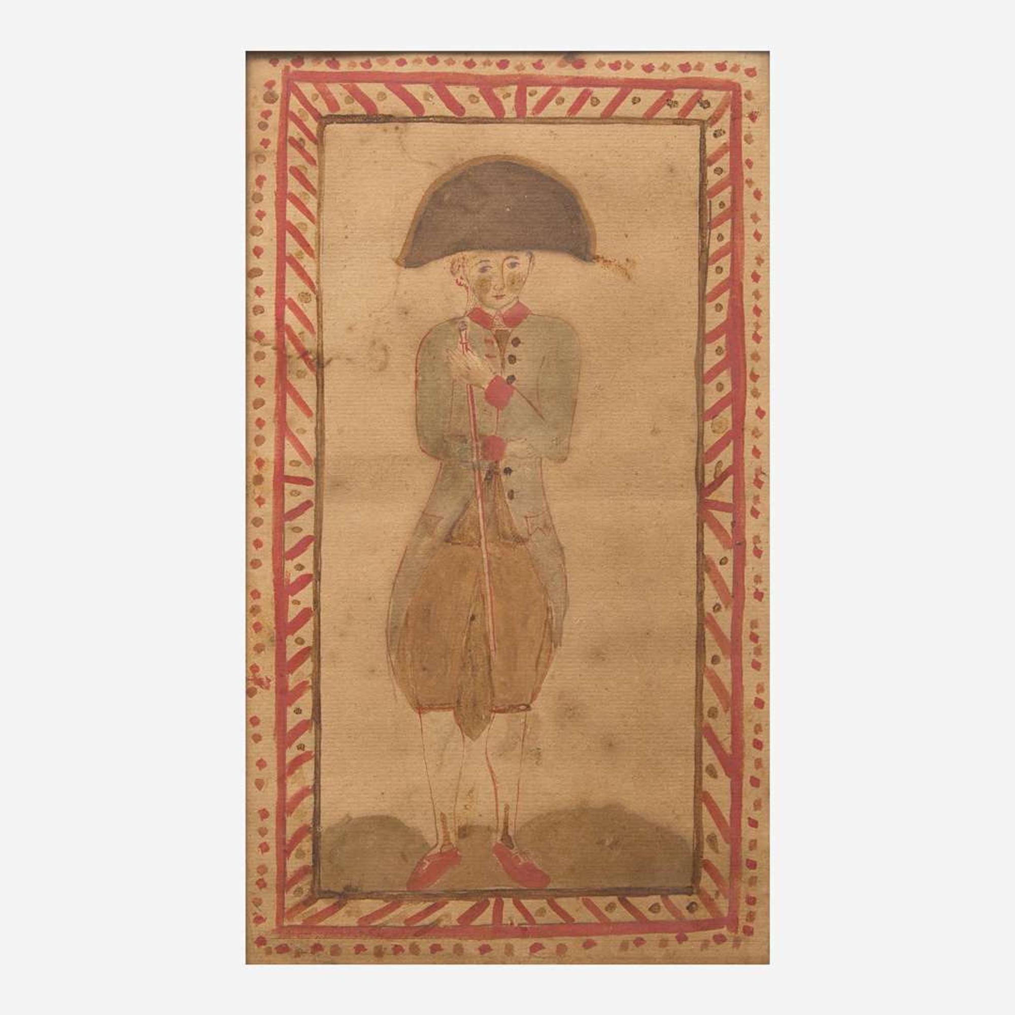 American School 19th century Two Portraits: A Standing Soldier and General Andrew Jackson