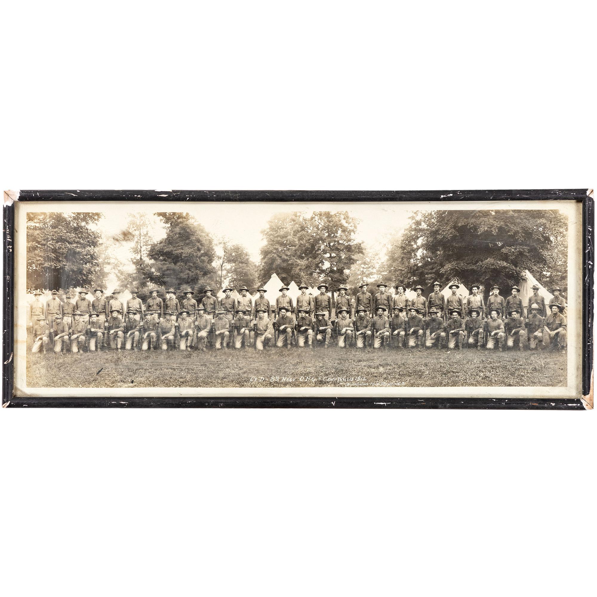 [EARLY PHOTOGRAPHY - MILITARY]. A collection of images featuring military subjects highlighted by regimental group shot, including: