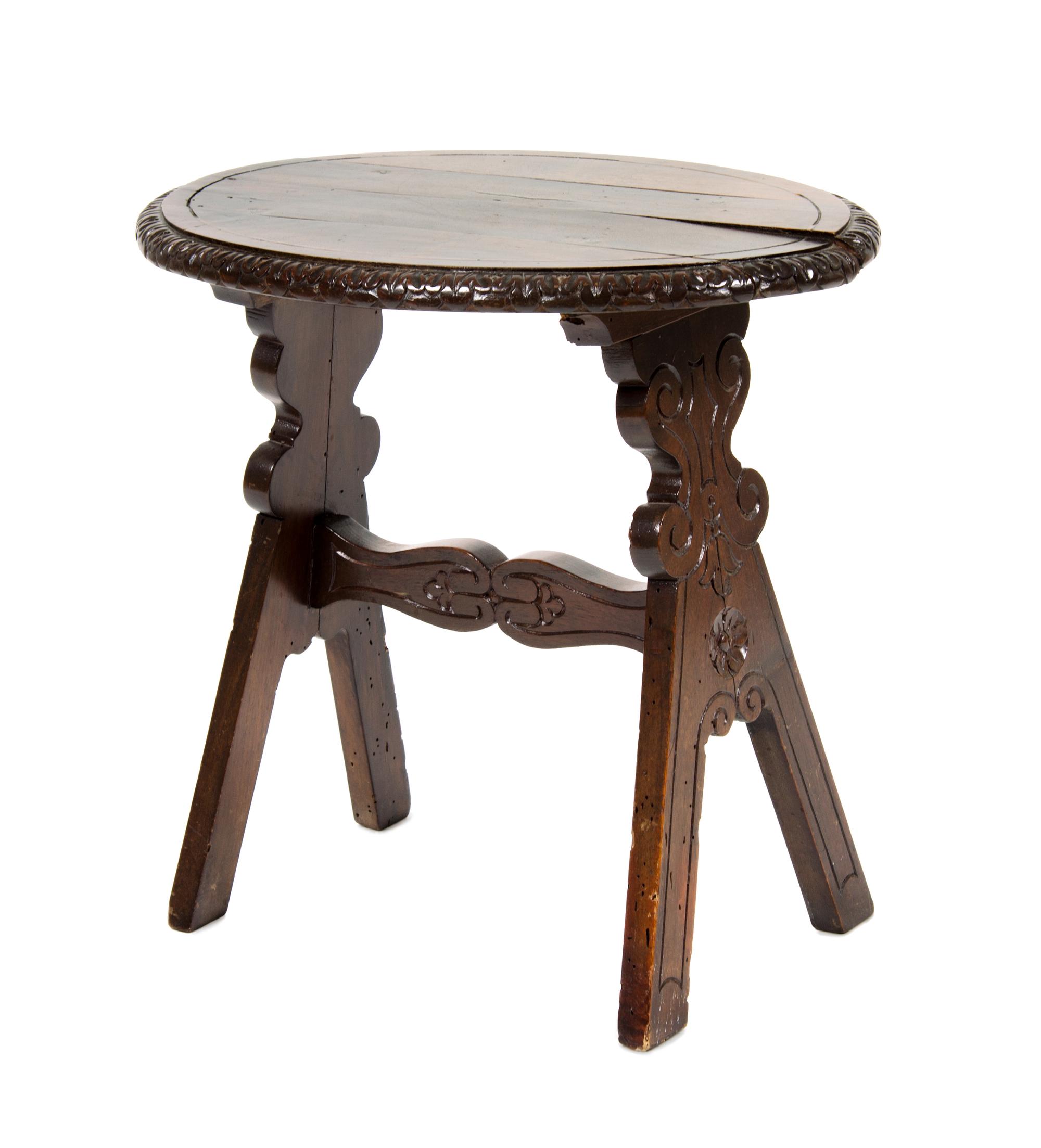 A Continental Walnut Stool Height 22 x width 16 x depth 20 1/2 inches.