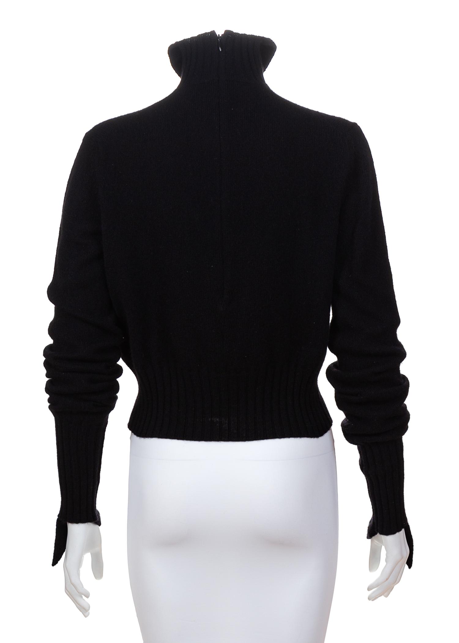A Chanel Black Cashmere Sweater, No size.