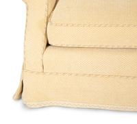 A Pair of Ivory Upholstered Three Cushion Sofas — 20th Century