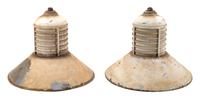 A Pair Finkl & Sons Enameled Steel Light Fixtures Diameter 16 1/2 inches. — FIRST HALF 20TH CENTURY