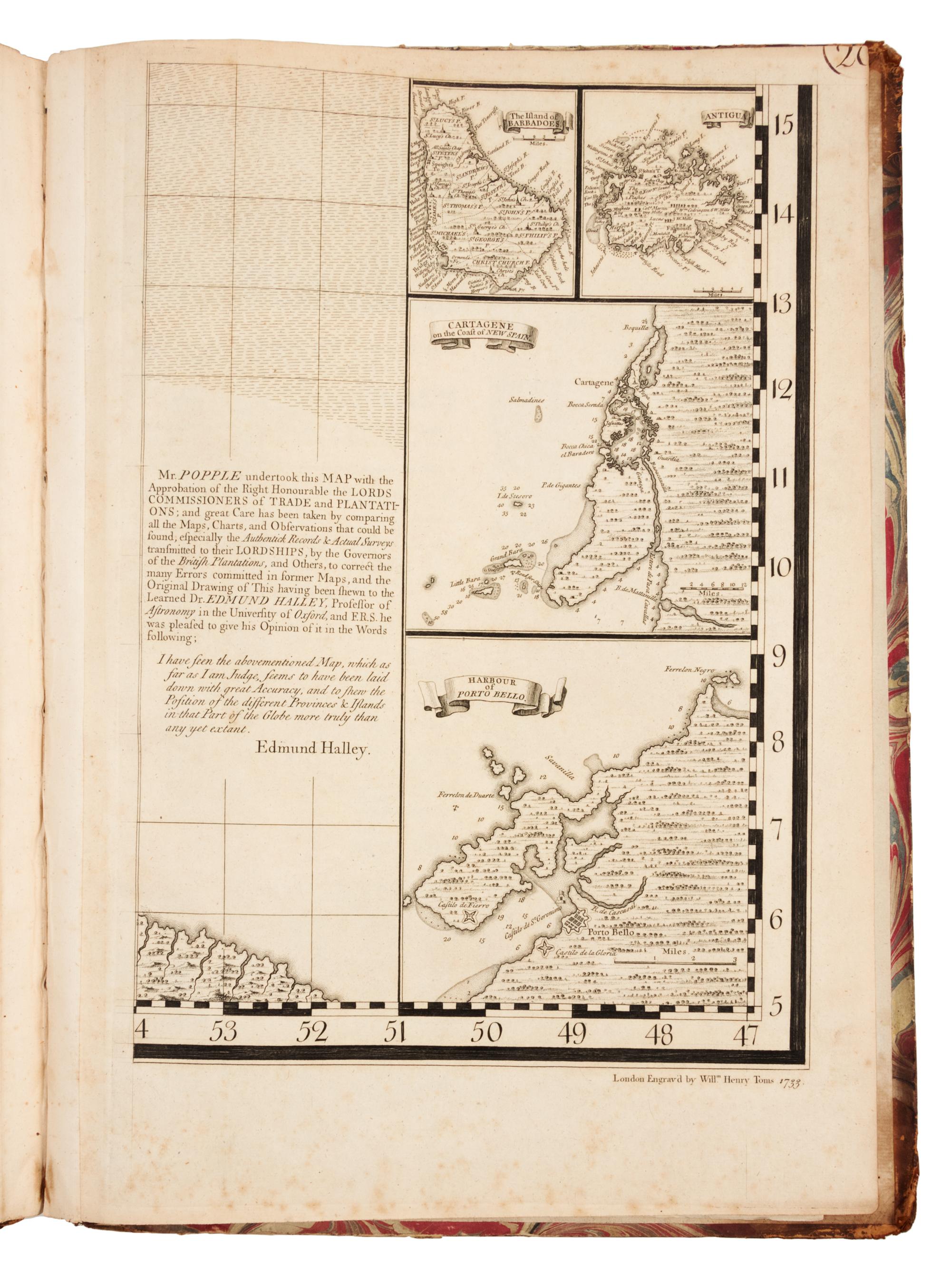 POPPLE, Henry. A Map of the British Empire in America with the French and Spanish settlements adjacent thereto . London, 1733 [ca 1735]