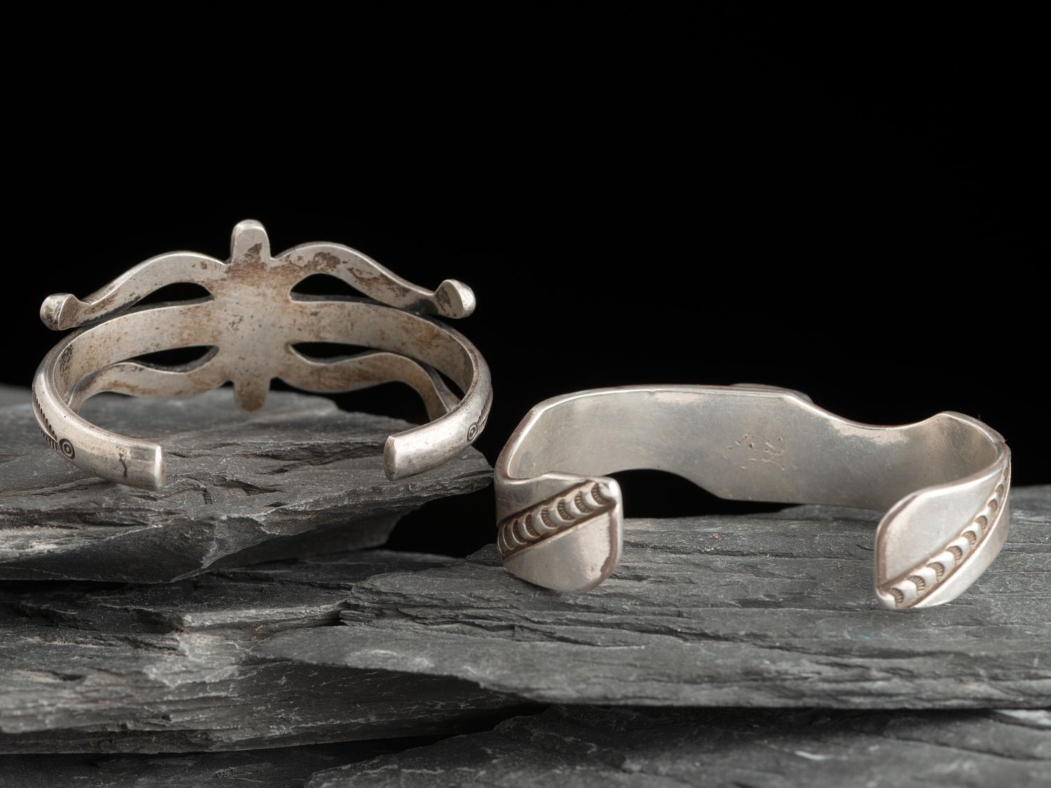 Navajo Silver and Turquoise Cuff Bracelets