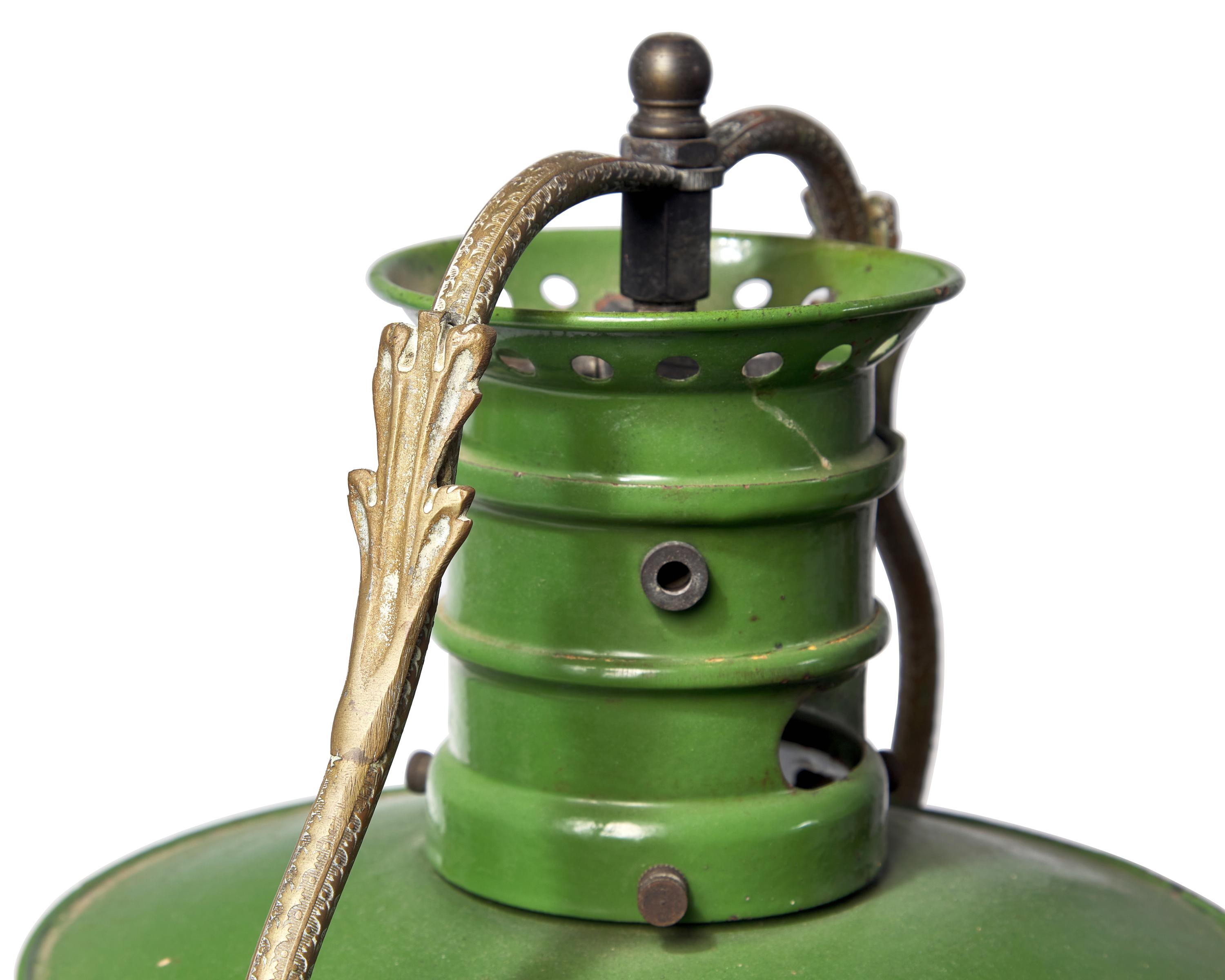A French Brass Kerosene Pressure Lamp