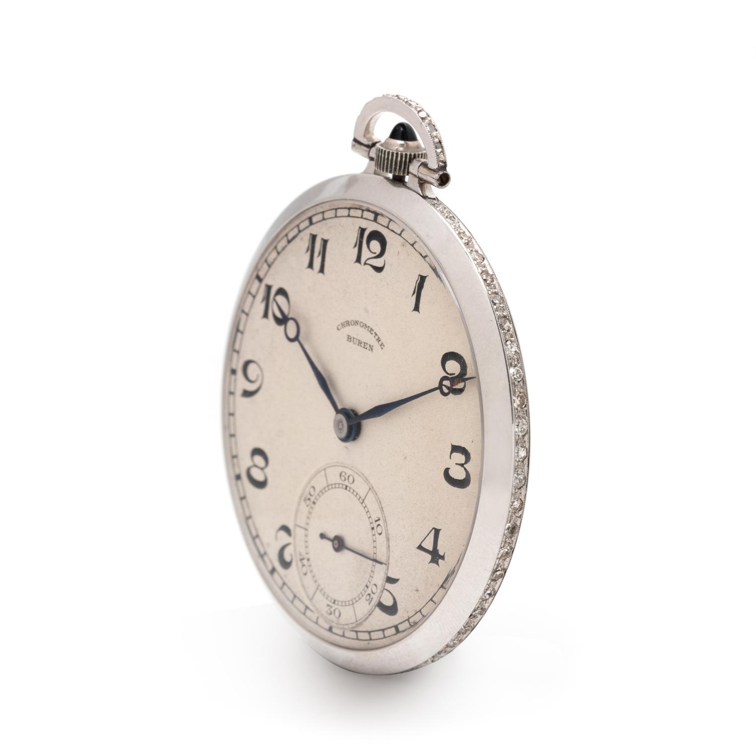 BUREN, PLATINUM AND DIAMOND POCKET WATCH