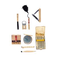 COLLECTION OF ANTIQUE YELLOW GOLD ACCESSORIES
