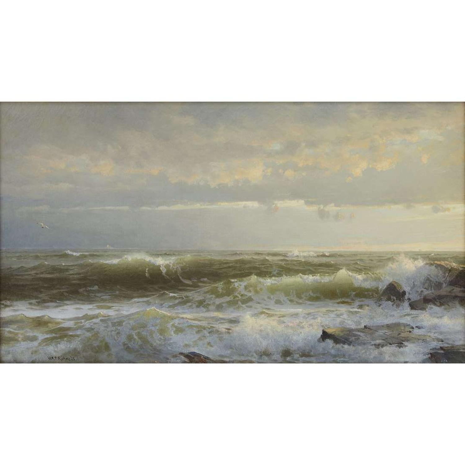 WILLIAM TROST RICHARDS (AMERICAN 1833–1905) "RHODE ISLAND SEASCAPE"