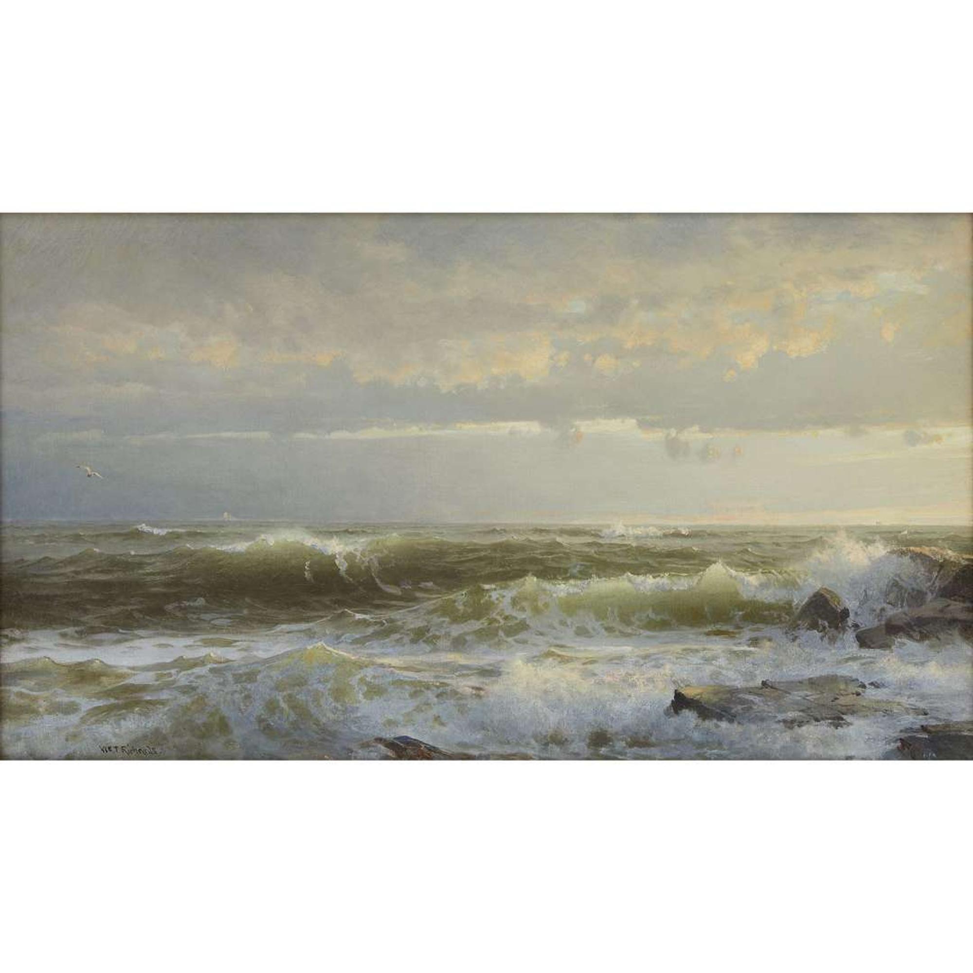 WILLIAM TROST RICHARDS (AMERICAN 1833–1905) "RHODE ISLAND SEASCAPE"