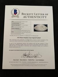 A 1972 Miami Dolphins Undefeated Team Signed Autograph Football (42 Signatures) (Beckett Authentication Services Letter BAS Certified)