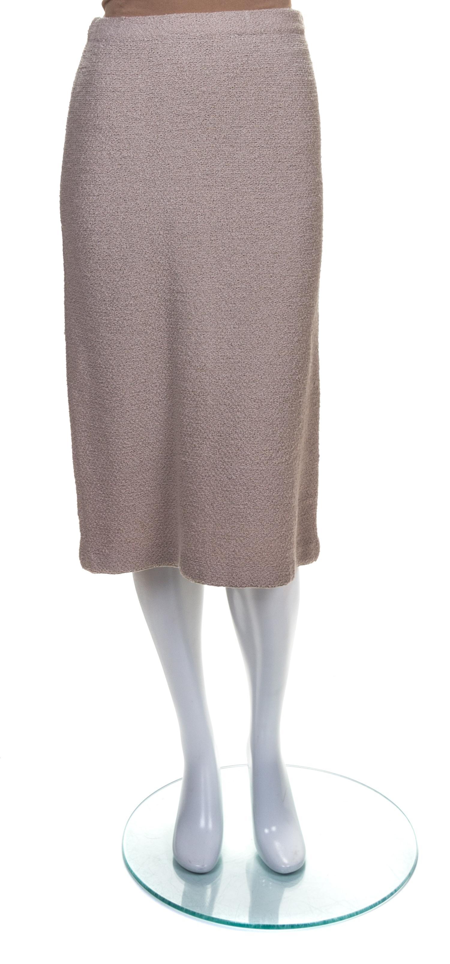 An Adolfo Tan Wool Skirt Suit,