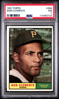 A 1961 Topps Roberto Clemente Baseball Card No. 388 (PSA 7 NM)