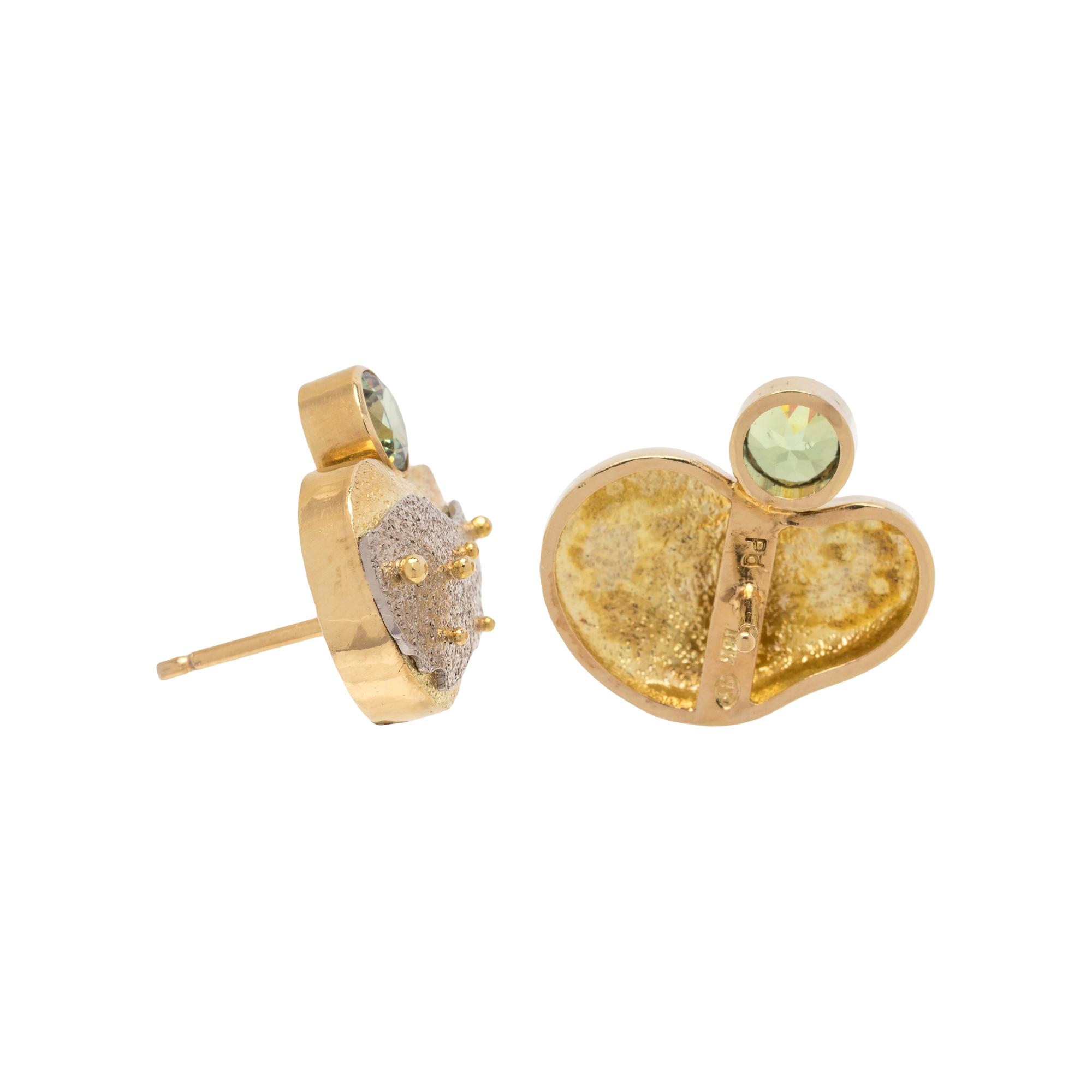RICHARD KIMBALL, DEMANTOID GARNET EARRINGS