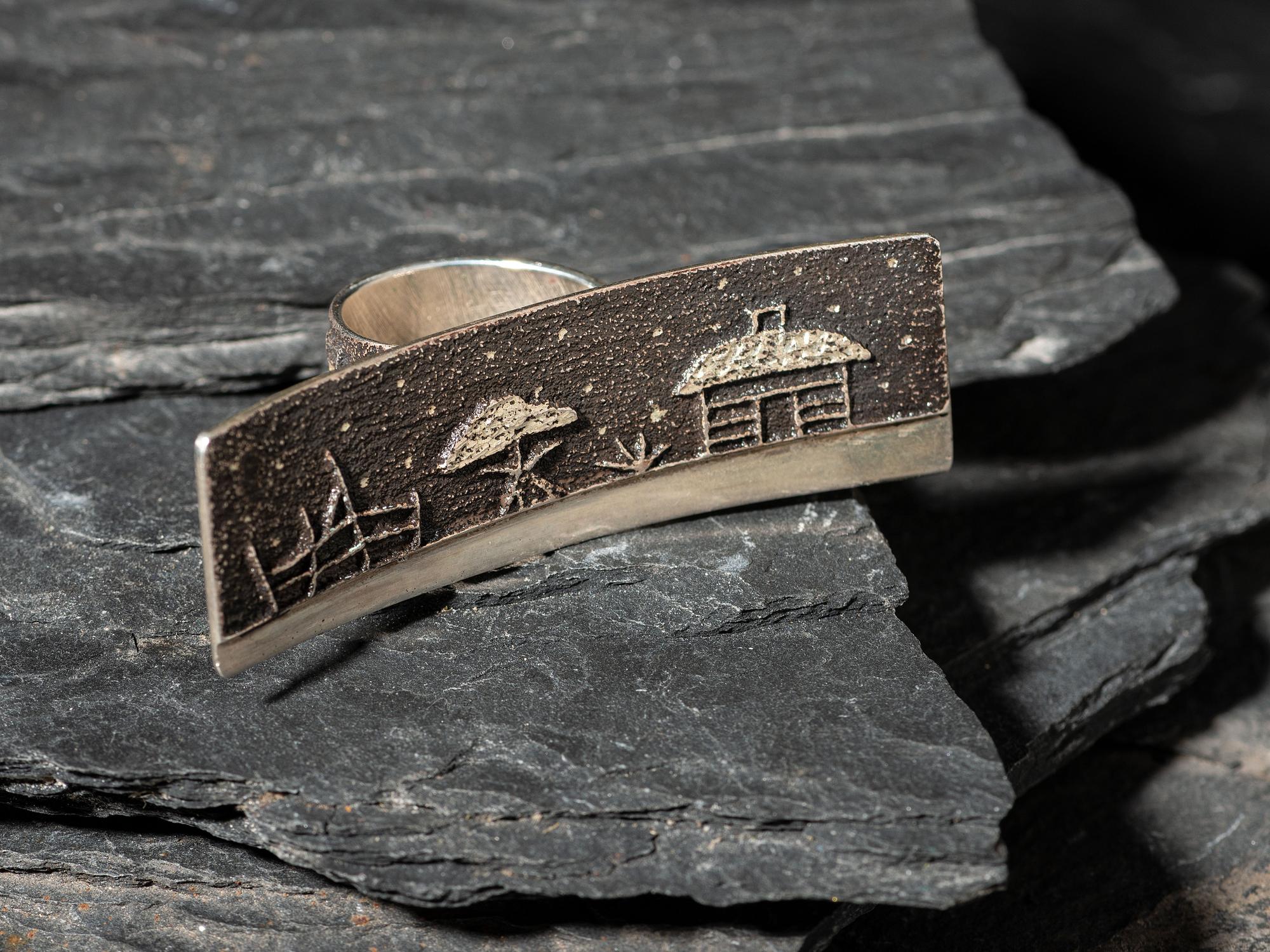 Tufa Cast Silver Ring