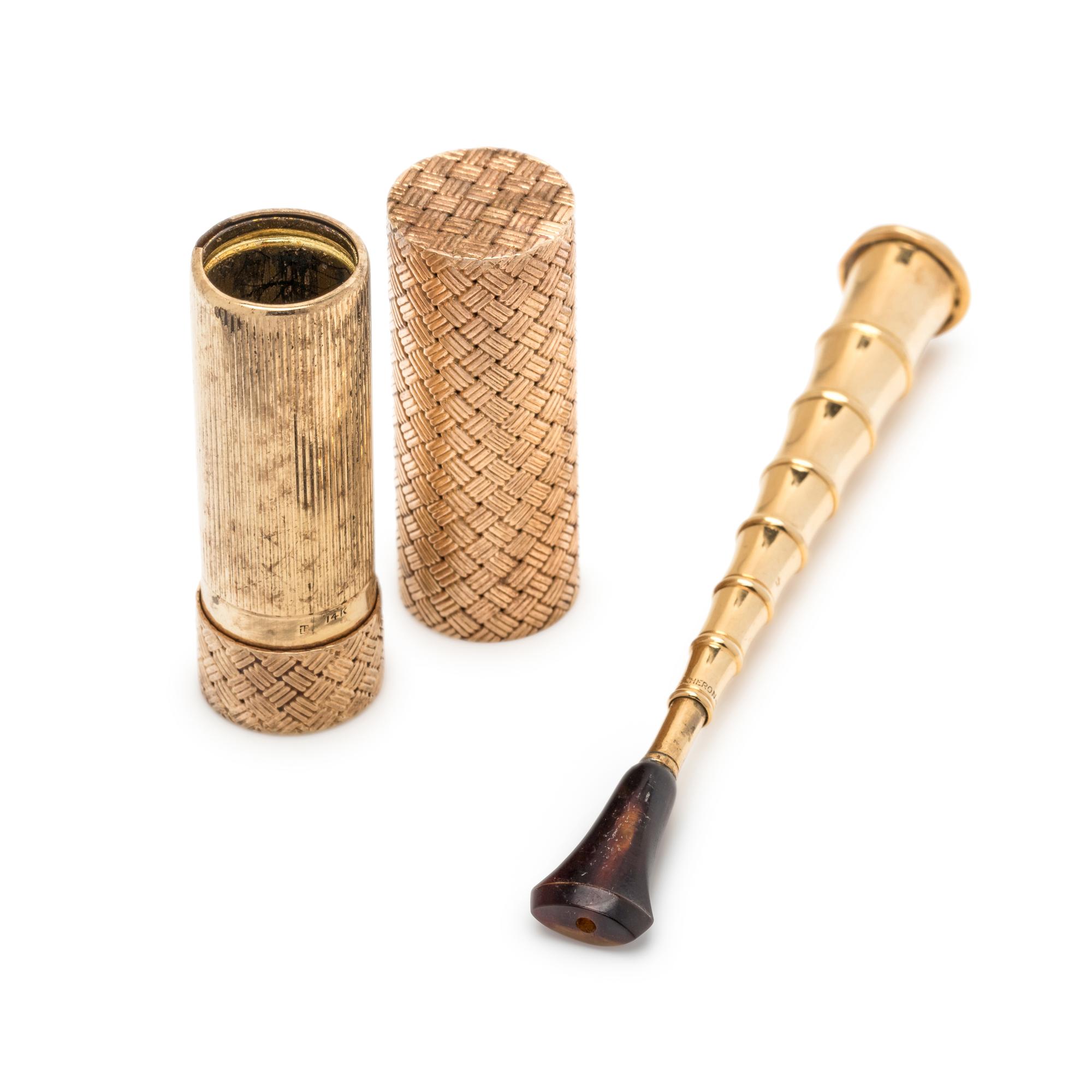 BOUCHERON, YELLOW GOLD CIGARETTE HOLDER