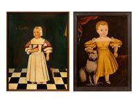 An American Folk Painting of a Child After Freake-Gibbs