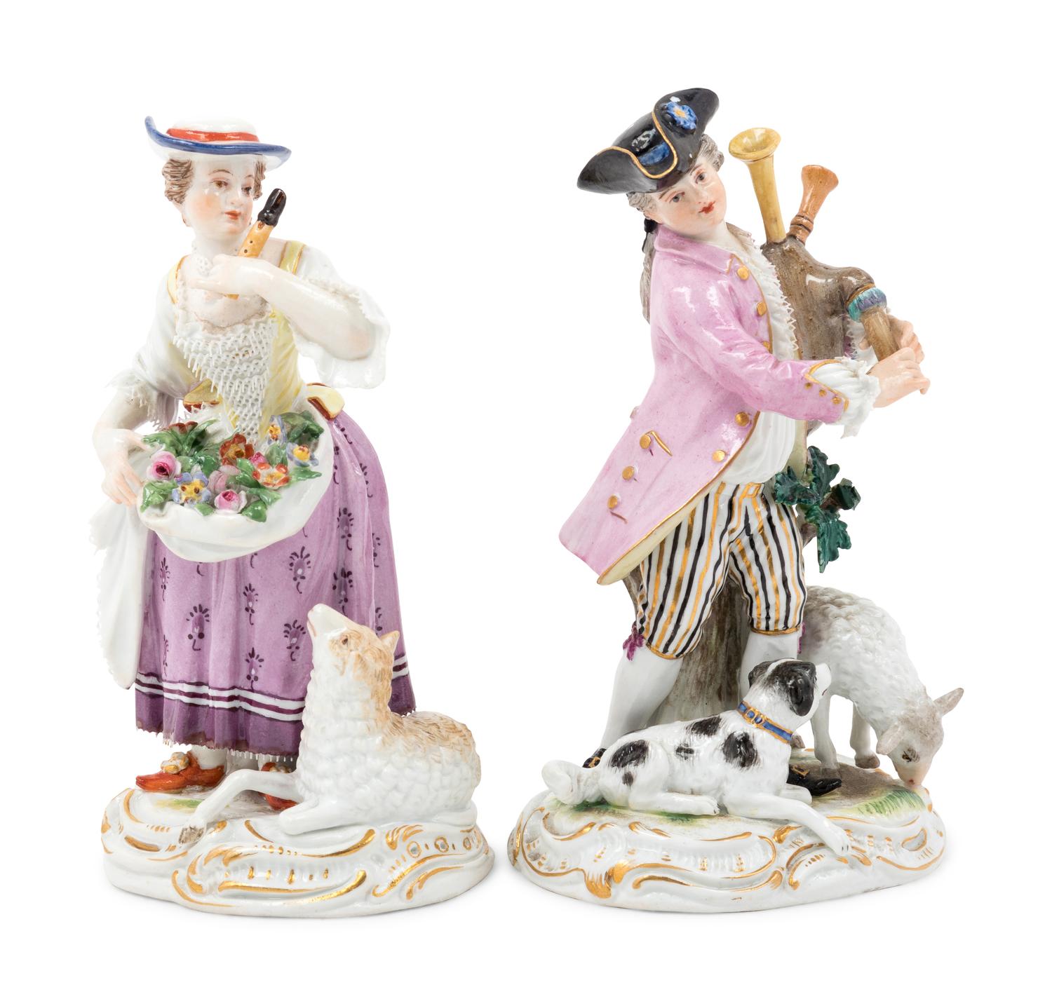 A Pair of Meissen Porcelain Figures