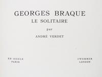 (BRAQUE, GEORGES) VERDET, ANDRE. Le solitaire. Paris, 1959. Limited.