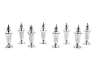 A Set of Eight American Silver Weighted Casters