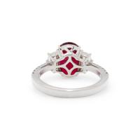BURMESE RUBY, DIAMOND, AND WHITE GOLD RING