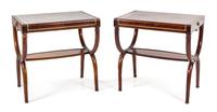 A Pair of Regency Style Mahogany Side Tables