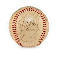 A 1941 New York Giants Team Signed Autograph Baseball Featuring Mel Ott (JSA Auction Letter),