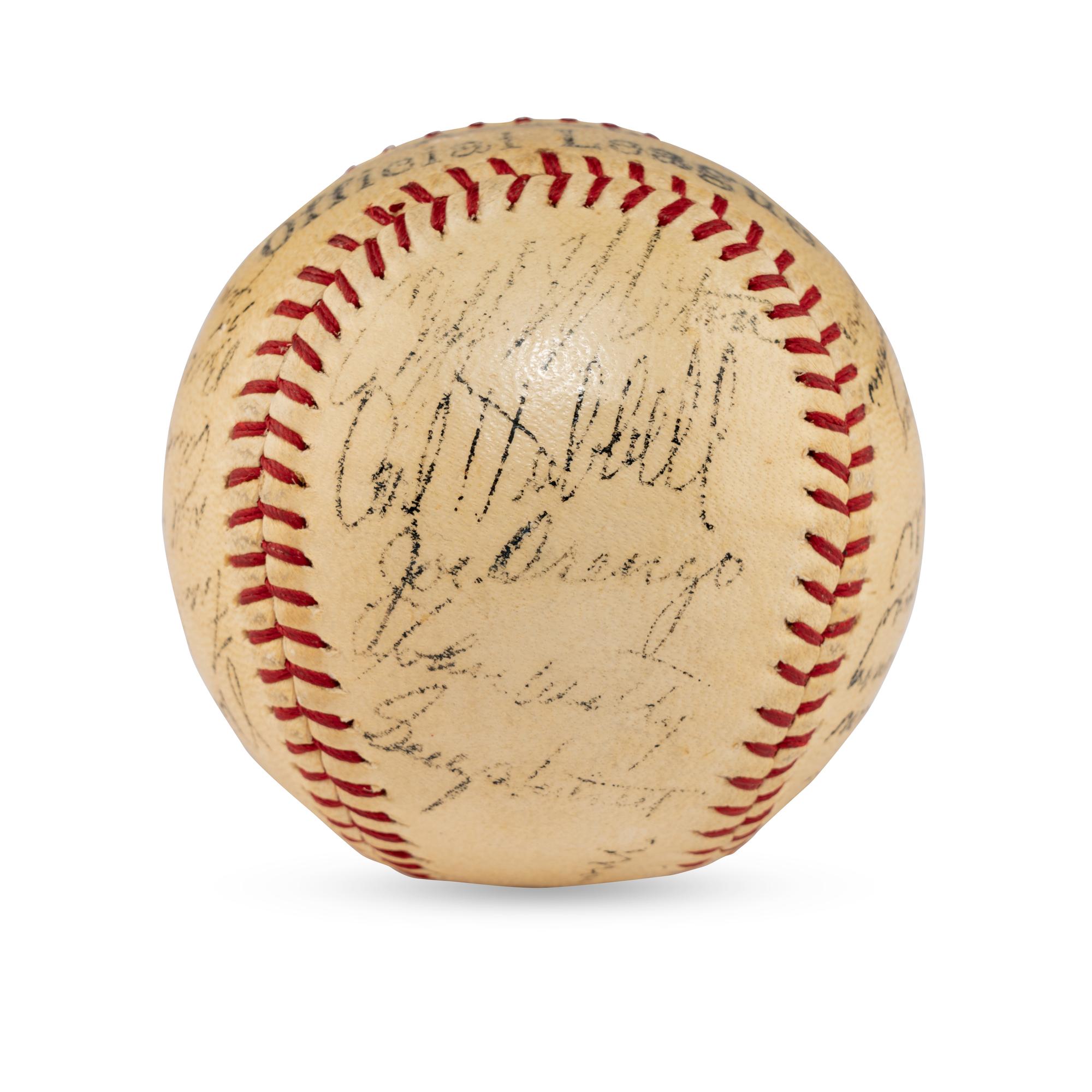 A 1941 New York Giants Team Signed Autograph Baseball Featuring Mel Ott (JSA Auction Letter),