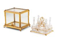 A French Gilt Bronze and Glass Cave à Liqueur