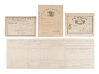 [CIVIL WAR]. Group of Civil War documents incl. muster roll, discharge papers, and more.