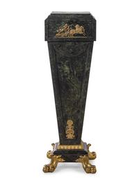 An Empire Style Gilt Metal Mounted Faux Marble Pedestal