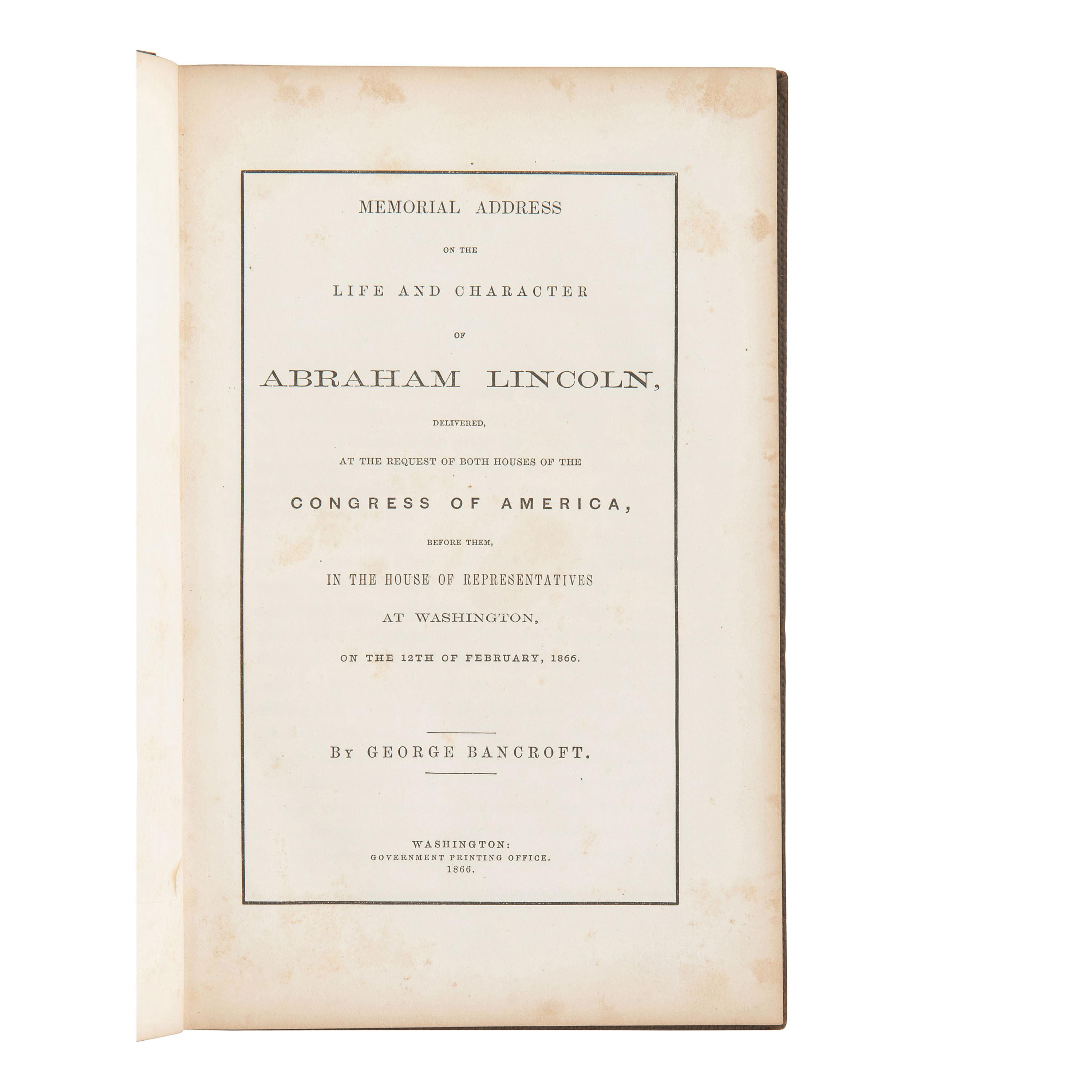 [Lincoln, Abraham] Group of Five Titles Related to Abraham Lincoln, his Assassination, and Funeral
