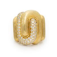 HENRY DUNAY, DIAMOND AND YELLOW GOLD RING