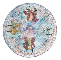 A Middle Eastern Pottery Bowl Diameter 7 inches.