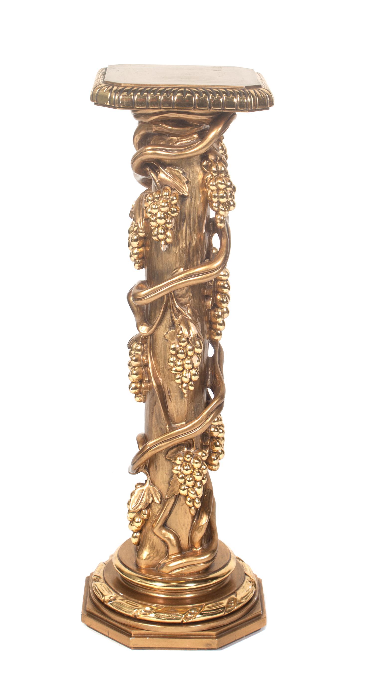 A Contemporary Giltwood Pedestal Height 40 1/2 inches. — SECOND HALF 20TH CENTURY
