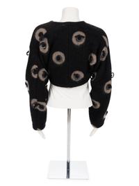 Geoffrey Beene Black and Grey Mohair Bolero with Ring Embellishment, Fall 1996