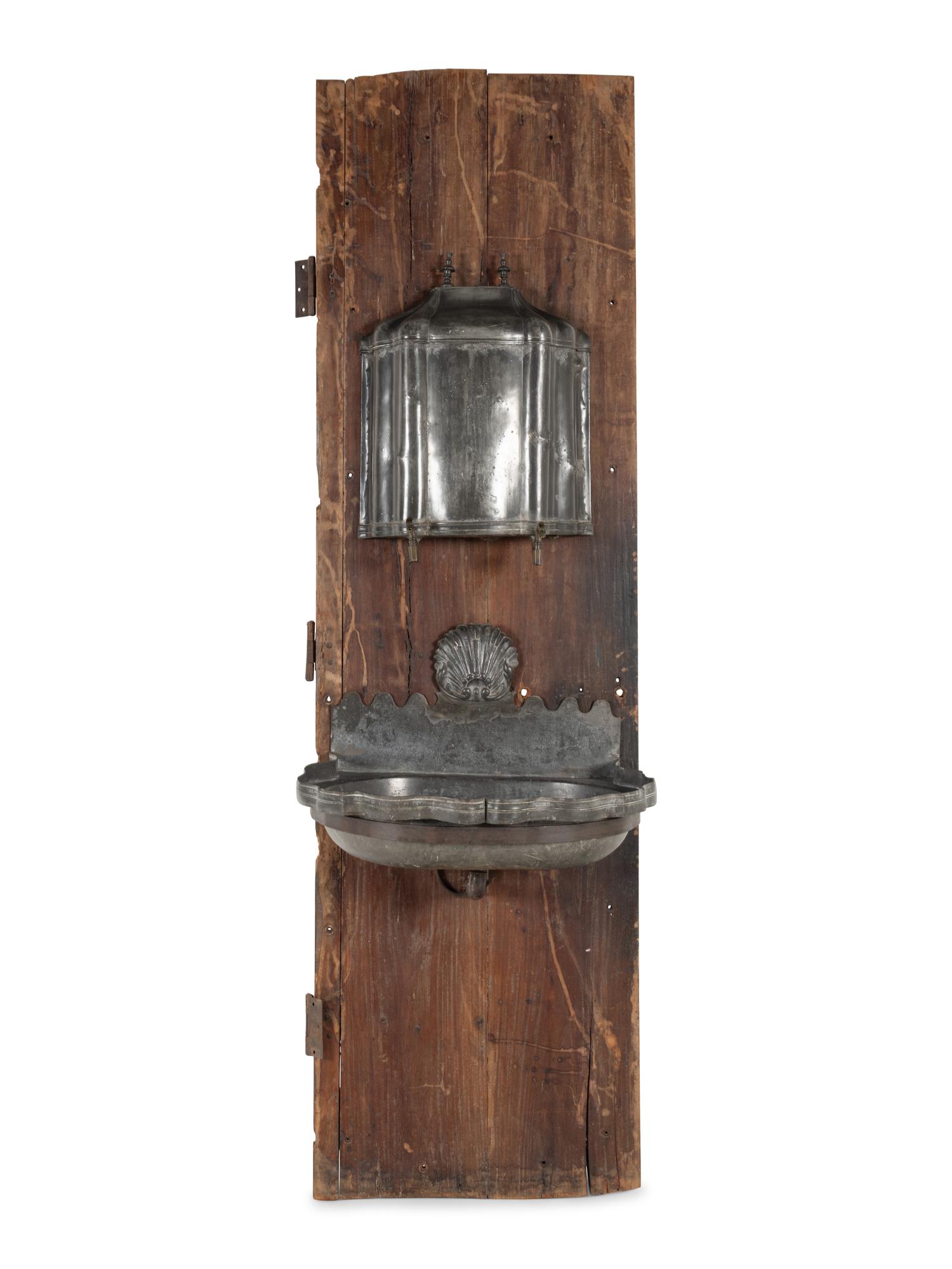 A Continental Pewter Lavabo and Basin