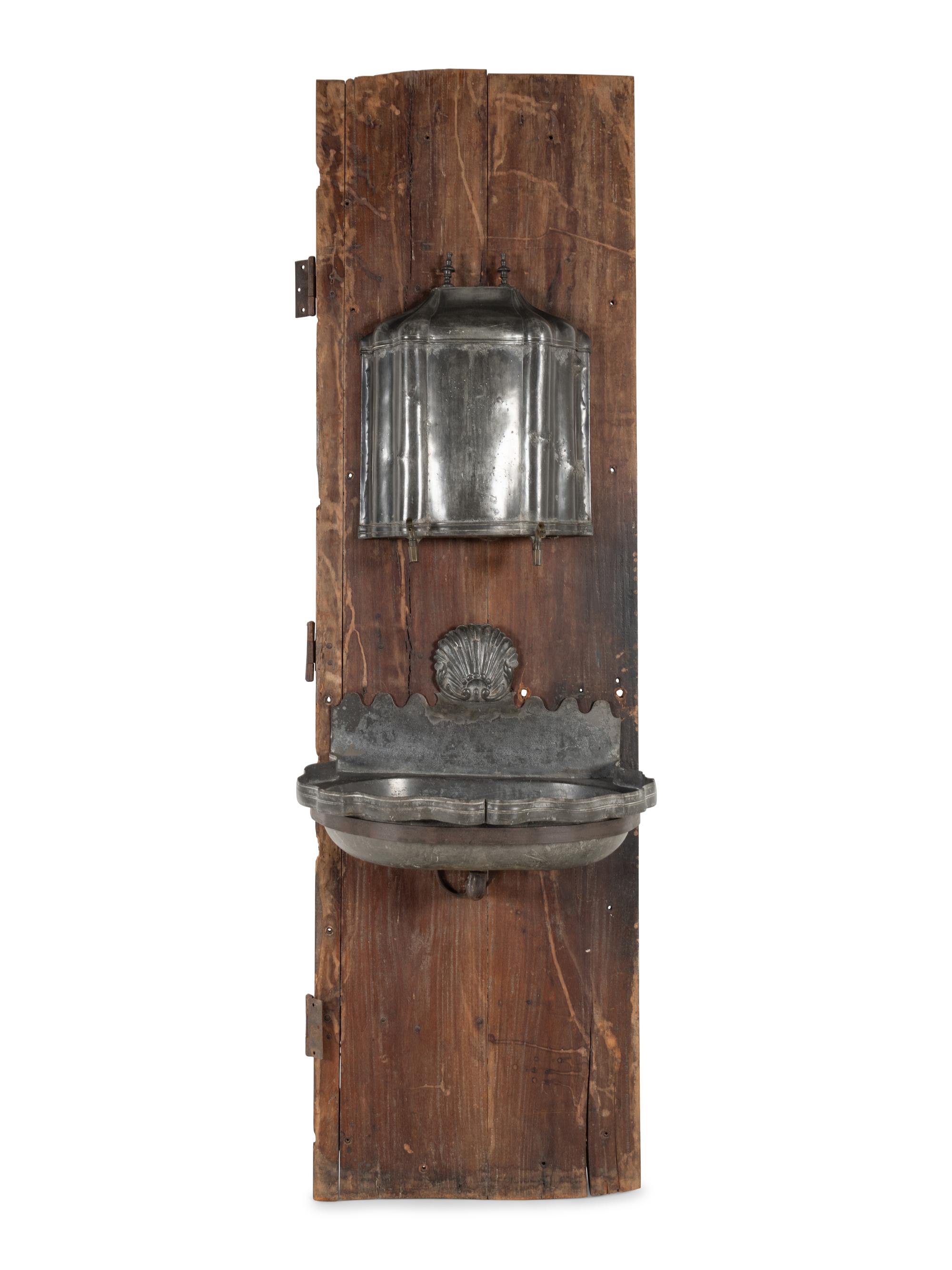 A Continental Pewter Lavabo and Basin