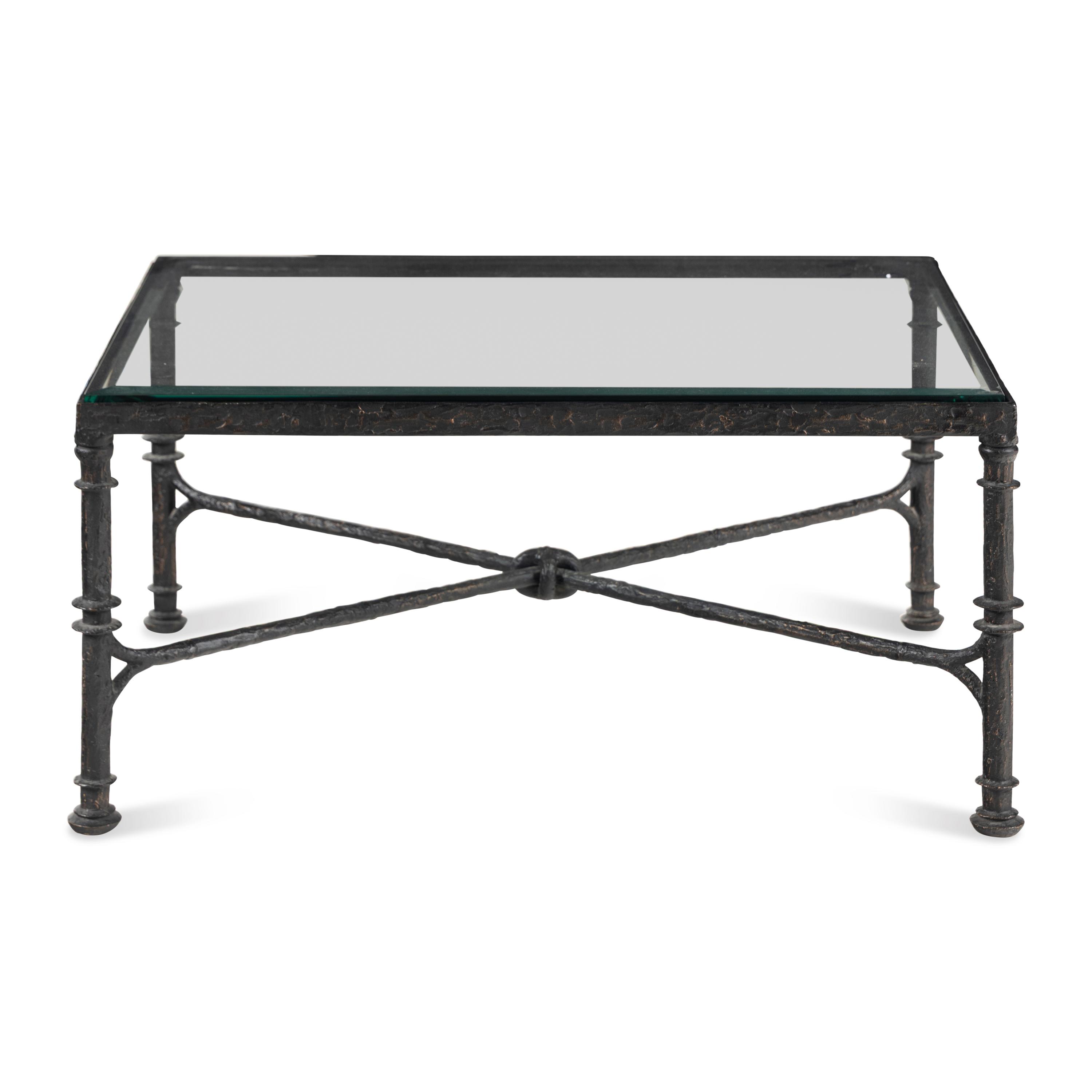 A Bronze and Glass Cocktail Table