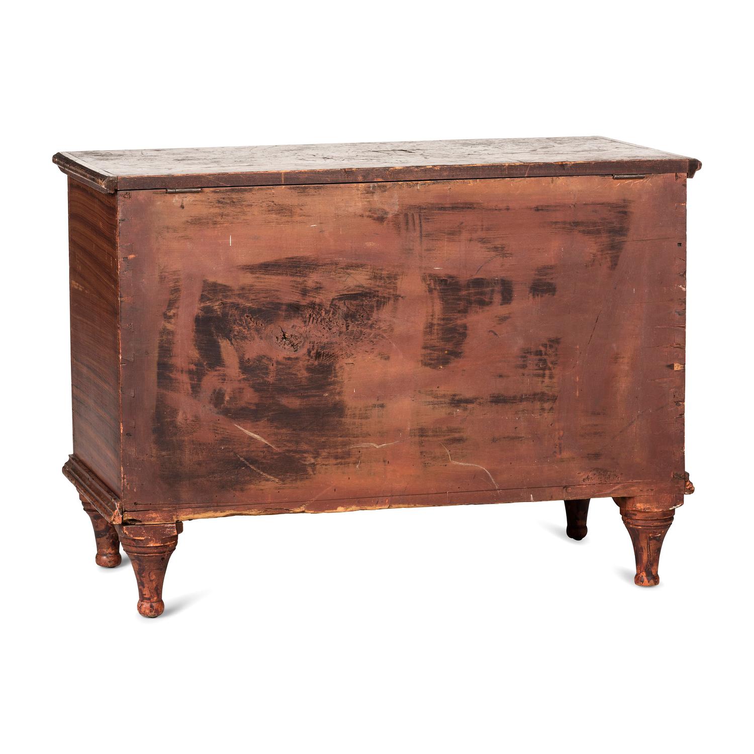 A Wooster, Ohio Grain Painted and Stencil Decorated Poplar Blanket Chest