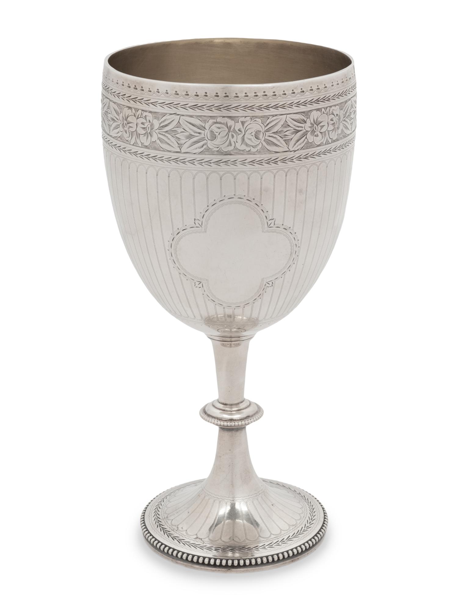 A Victorian Silver Wine Goblet