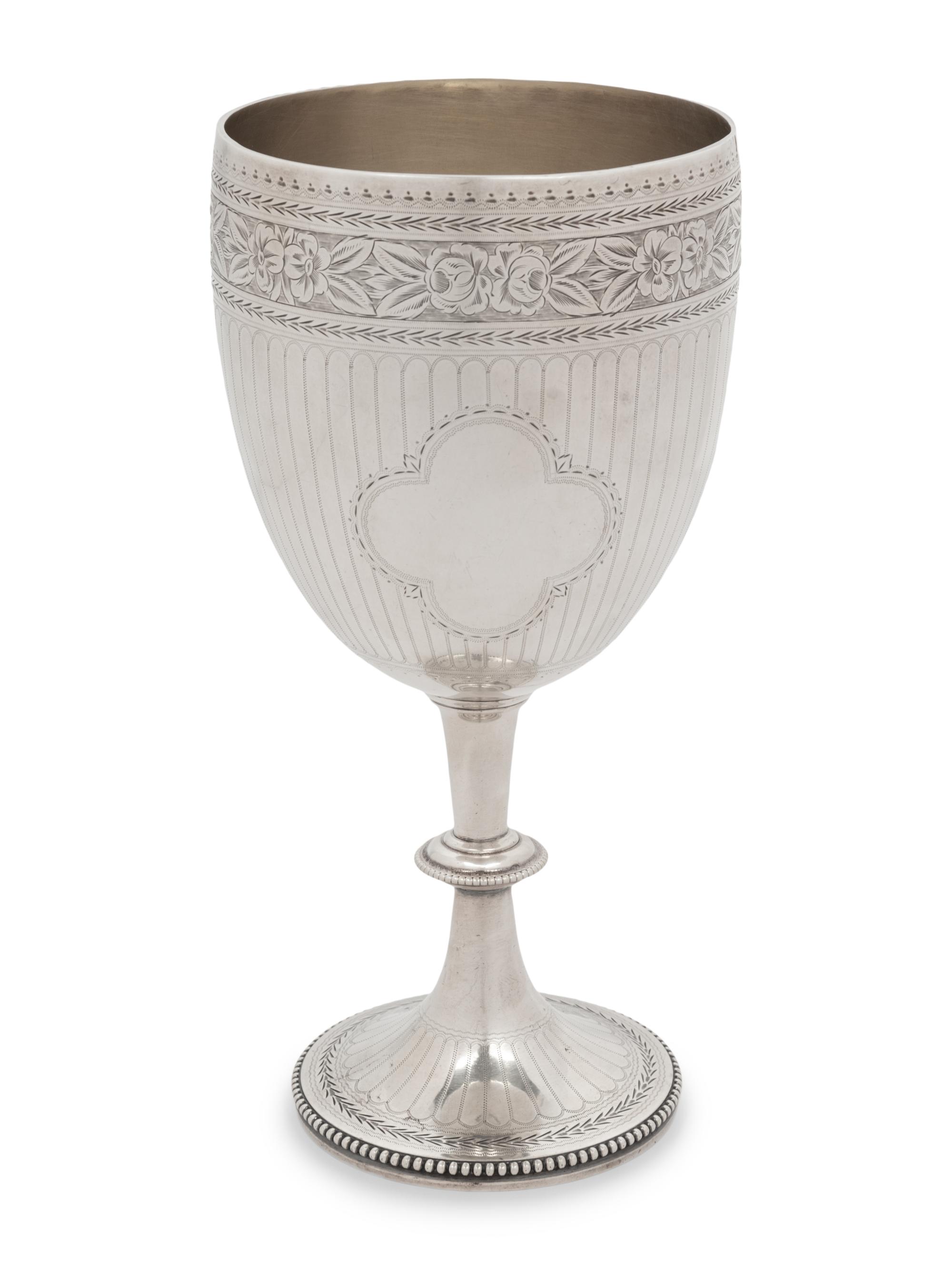 A Victorian Silver Wine Goblet