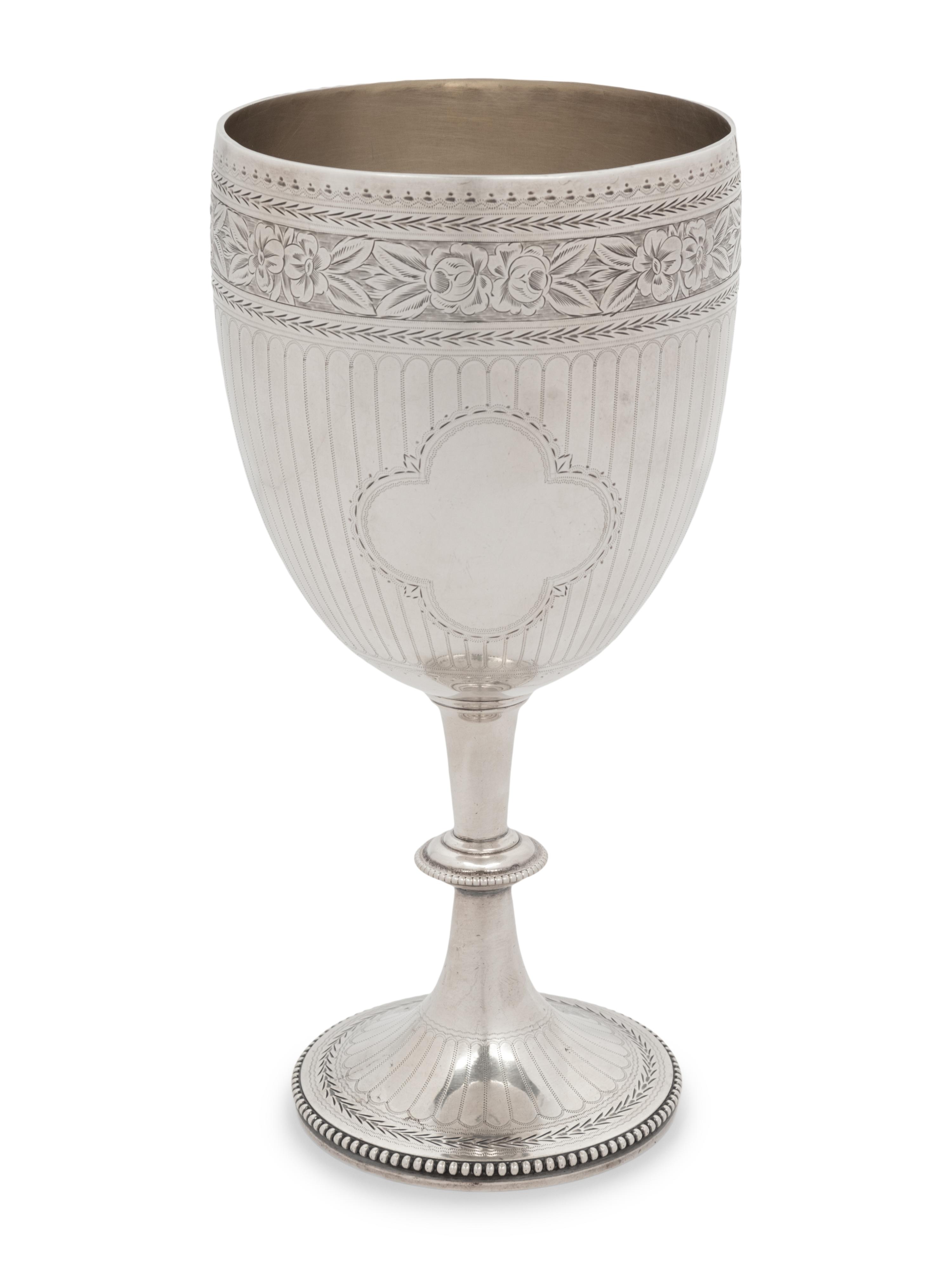 A Victorian Silver Wine Goblet