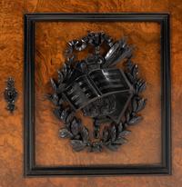 A Pair of German Burl Walnut and Part Ebonized Library Cabinets