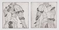 Back to Back , 1973 (a pair of etchings on a single sheet)