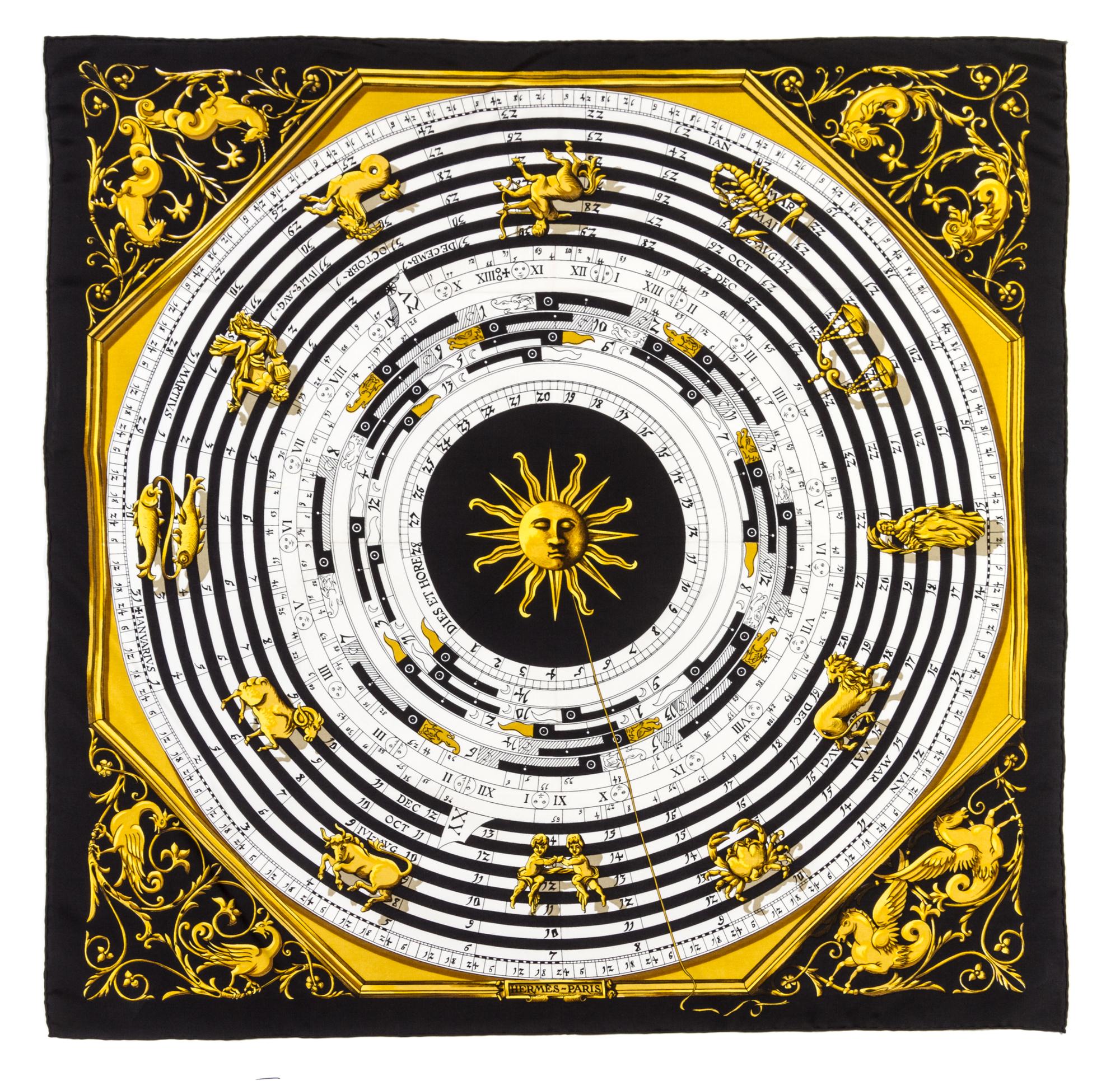 An Hermes Silk Scarf, 35 x 35 inches.