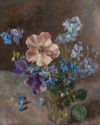 Henriette Wyeth, (American, 1907-1997), Dainty Bess and Delphinium
