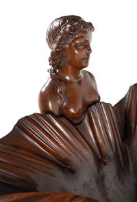 An Italian Carved Walnut Figural Basin