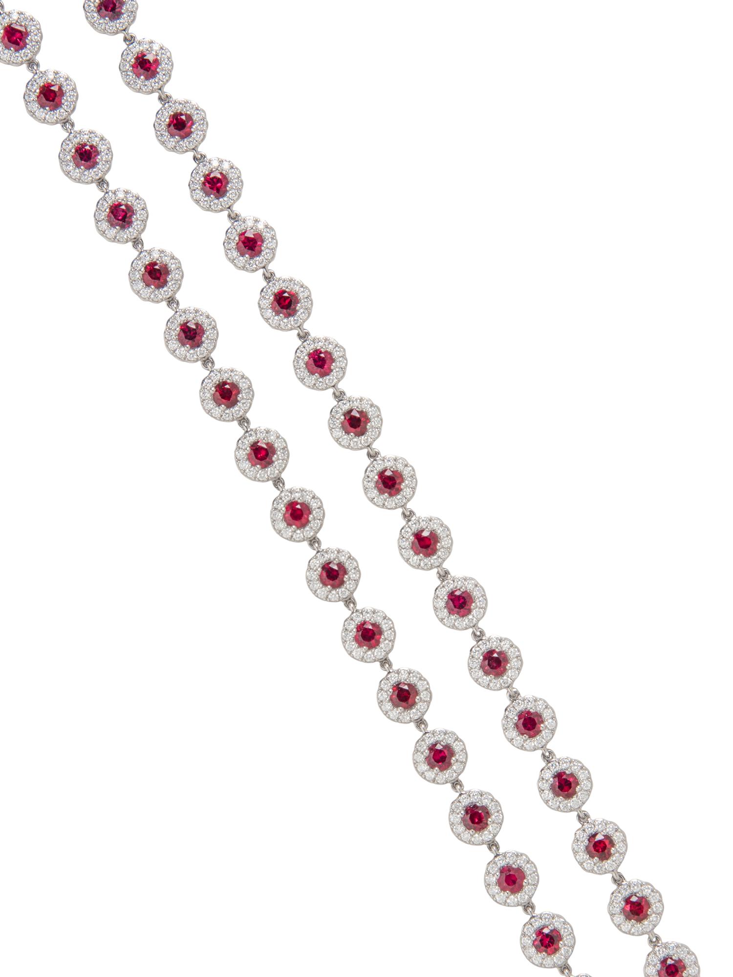 TIFFANY & CO., RUBY, DIAMOND, AND PLATINUM 'COBBLESTONE' NECKLACE