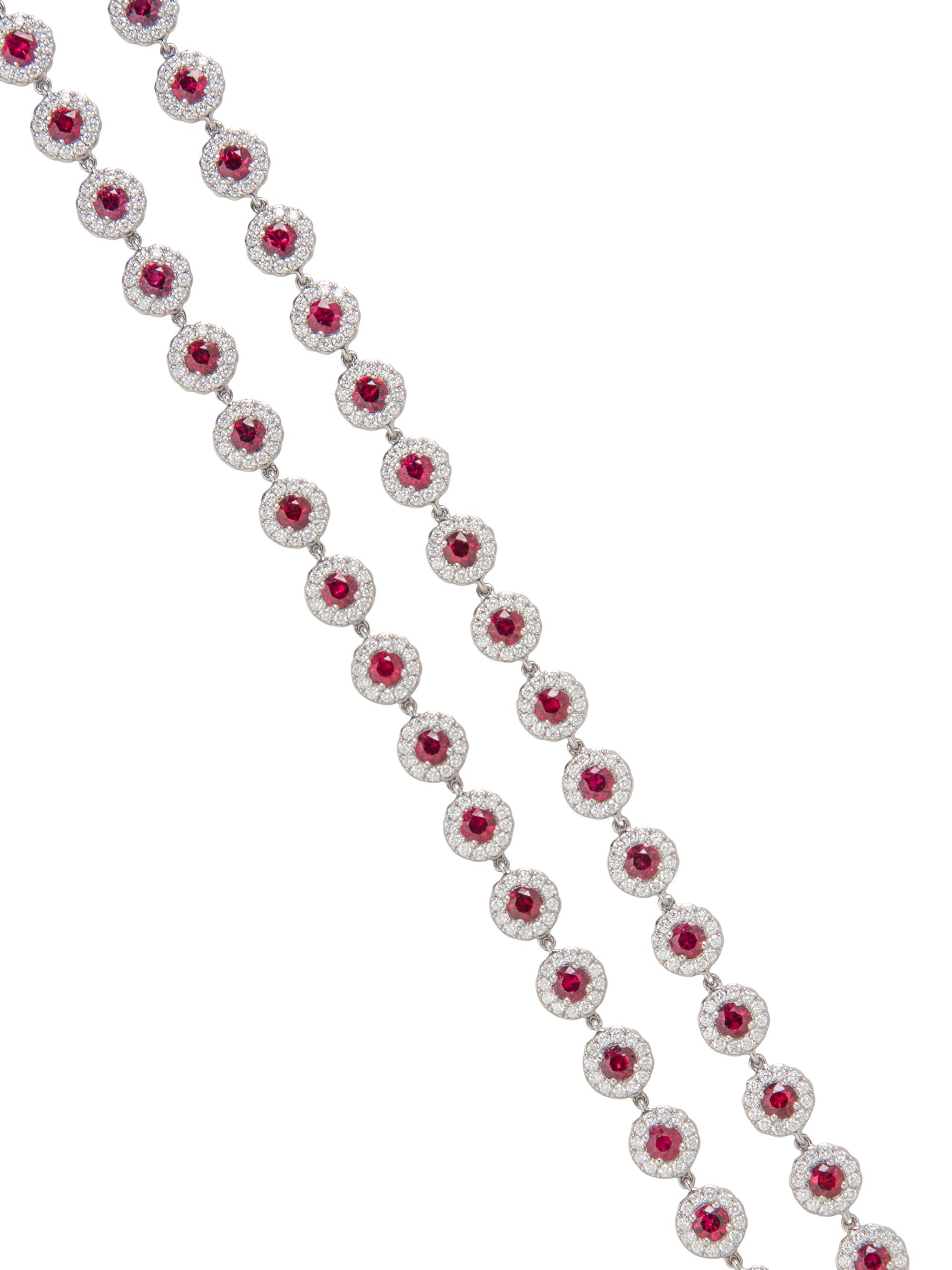 TIFFANY & CO., RUBY, DIAMOND, AND PLATINUM 'COBBLESTONE' NECKLACE